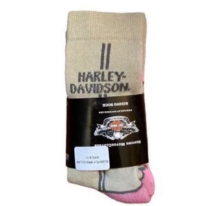 Harley-Davidson Tan And Pink Riding Socks, 2 Pairs, Size M, NWT
